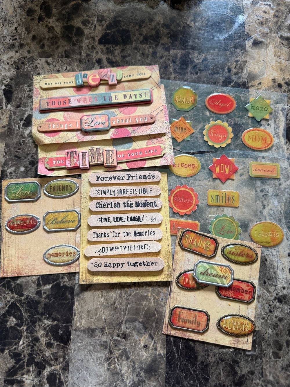 Misc Word Scrapbook Embellishments